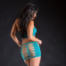 Naughty Girl 2 Piece Top & Skirt O/S Turquoise  One Size Fits Most