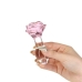 Pillow Talk Rosy Flower Glass Anal Plug Pink Clear