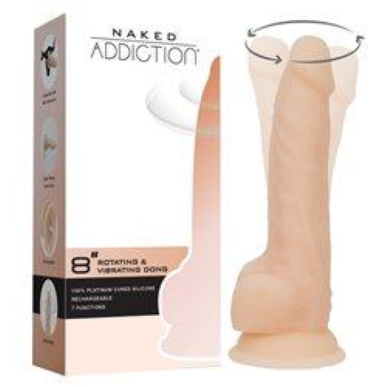Naked Addiction Rotating & Vibrating Dong Beige