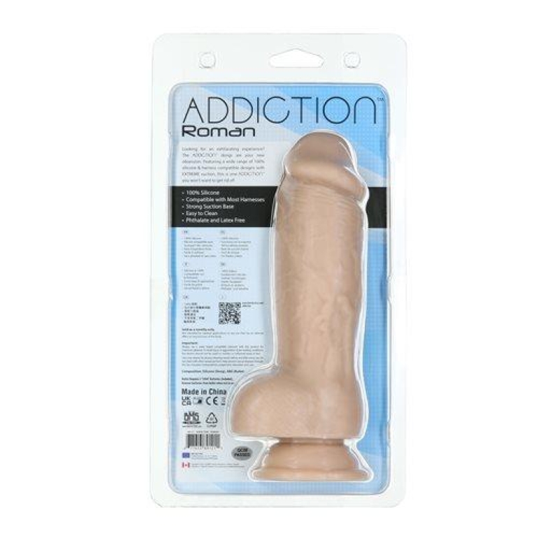 Addiction 100% Roman 8in Silicone Collection Beige