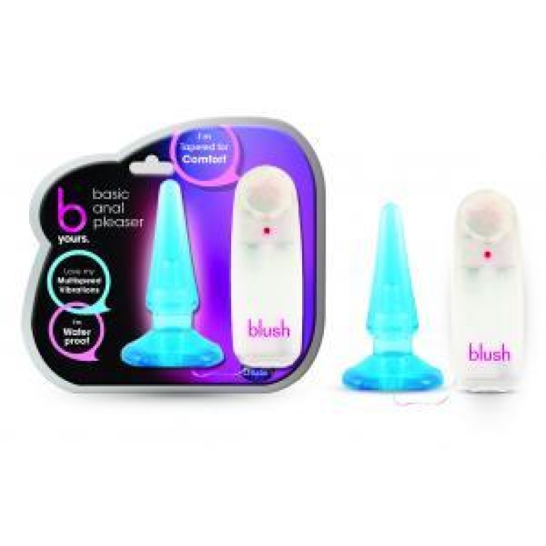 Basic Anal Pleaser Blue Vibrating Plug S/M