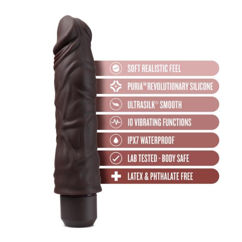 Dr. Skin Silicone Dr. David 8 In Vibrating Dildo Brown