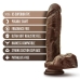 Dr Skin Plus 9in Thick Posable Dildo W/ Balls Chocolate Brown