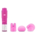 Rose Revitalize Massage Kit with 3 Silicone Attachments Pink Blue
