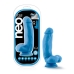 Neo Elite 7in Silicone Dual Density Penis W/ Balls Neon Blue