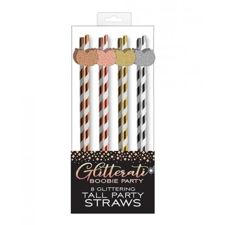 Glitterati Boobie Tall Party Straws