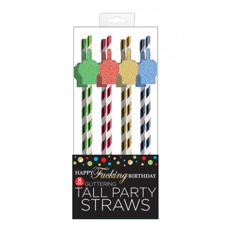 Happy F*ing Birthday Tall Party Straws