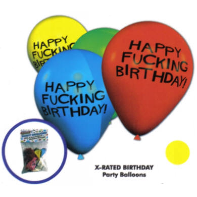 Happy Fucking Birthday 11in Balloons - 8 Per Pack Assorted