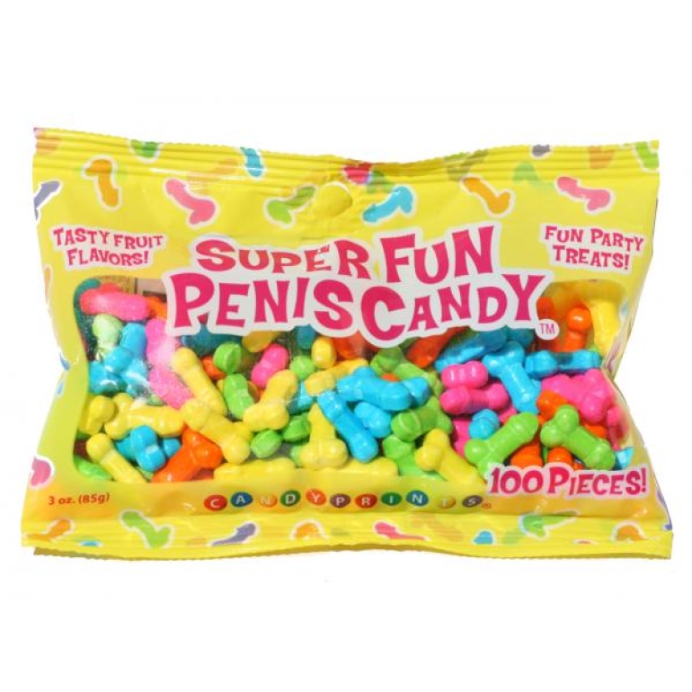 Super Fun Penis Candy 100 Pieces Fruit Flavors 3oz Multi-Color