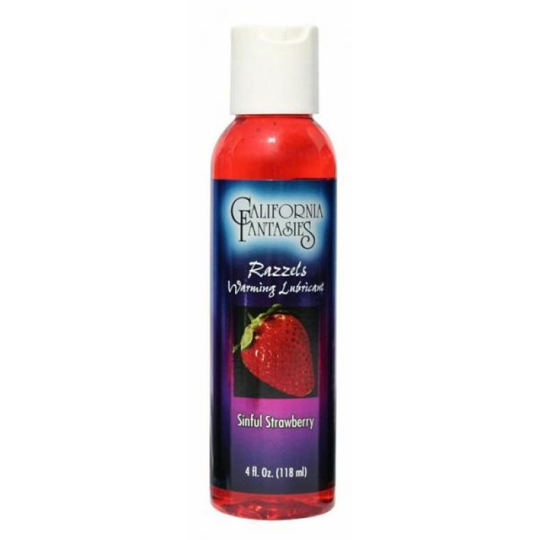 Razzels Strawberry Warming Lube 4 oz Red