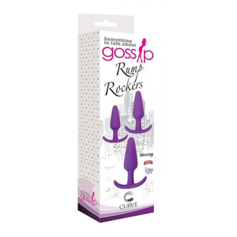 Rump Rockers 3 Piece Anal Plug Training Set Violet Purple