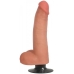 Jock Bareskin 8in Vibrating Vanilla Dildo W/ Balls Tan