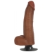 Jock Bareskin 8in Vibrating Latte Dildo W/ Balls Brown