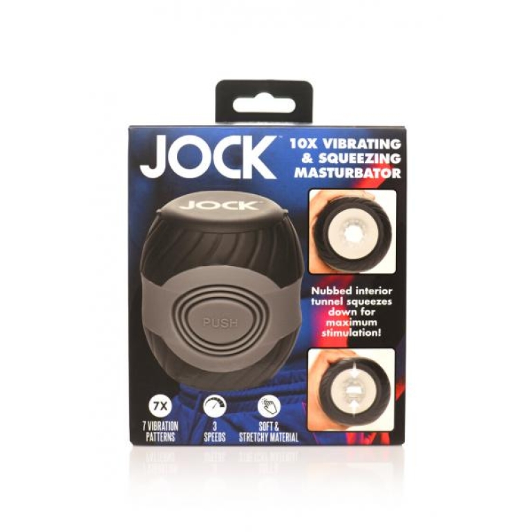 Jock 15x Vibrating & Squeezing Masturbator Clear