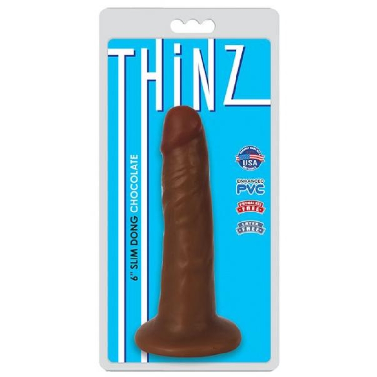 Thinz Slim Dong 6in Chocolate Brown