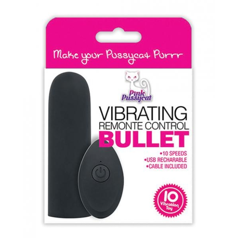 Pink Pussycat Remote Control Bullet Black