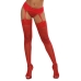 Thigh High Fishnet W/ Lace Top Red O/s One Size Fits Most