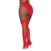 Pantyhose W/ Garters Red Q/s One Size Queen