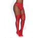 Pantyhose W/ Garters Red Q/s One Size Queen