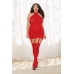 Sheer Garter Dress Red Q/s One Size Queen