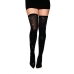 Sheer Thigh High W/ Iridescent Rhinestones Black O/s One Size Fits Most