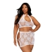 Seamless Lace Bralette & Mini Skirt Set White Q/s