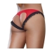 Stretch Mesh Spandex Lack Panty Open Back Medium Red Black