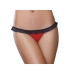 Stretch Mesh Spandex Lack Panty Open Back Medium Red Black