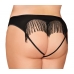 Heart Back Panty W/ Fringe Black 1x/2x