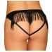 Heart Back Panty W/ Fringe Black Large