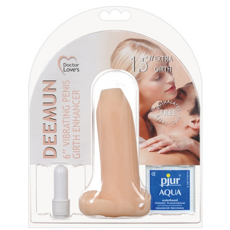 Deemun Vibrating Penis Girth Enhancer 1.5 inch Beige