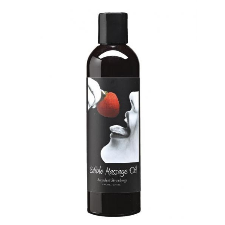 Edible Massage Oil Succulent Strawberry 8 Ounce