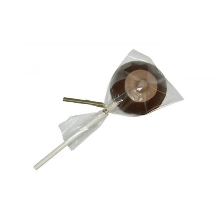 Erotic Chocolate Small Single Boob with Stick Lollipop Brown