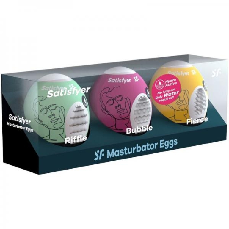 Satisfyer Masturbator Egg 3pc Set (net) Assorted