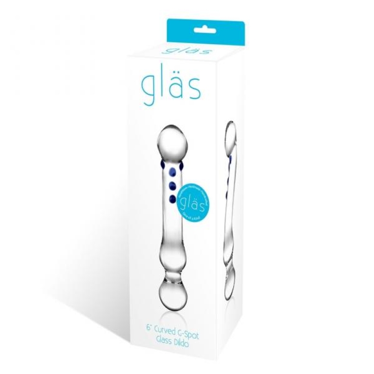 Glas 6 inches Curved G-Spot Glass Dildo   Clear