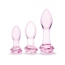 Glas 3pc Rosebud Butt Plug Set Pink