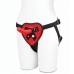 Lux Fetish Red Heart Strap On Harness & 5in Dildo Set