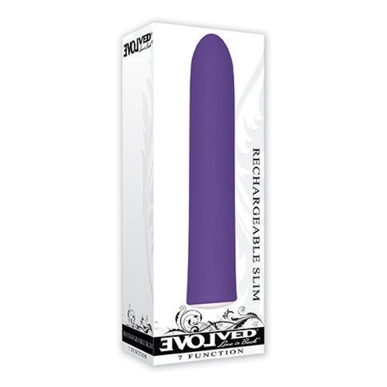 Evolved Rechargeable Slim Purple 7 Function Vibrator
