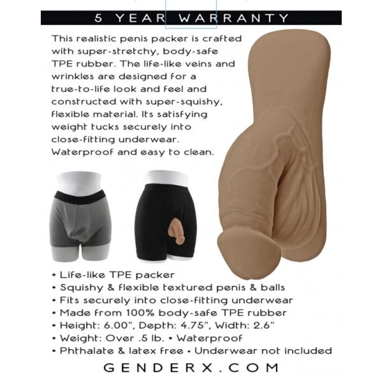 Gender X 4in Silicone Packer Medium Brown