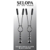 Selopa Beaded Nipple Clamps Black Chrome Silver