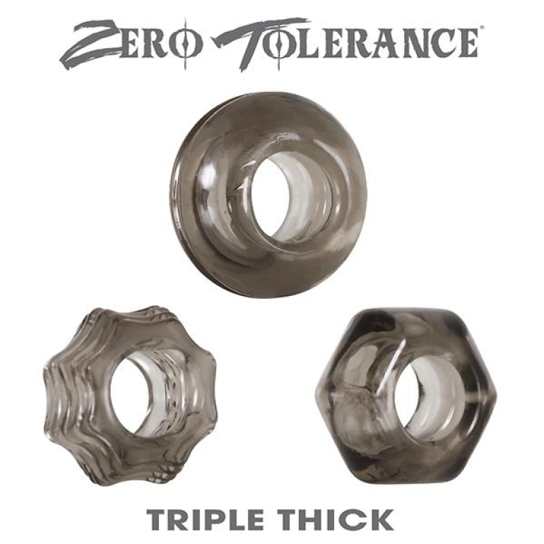 Triple Thick Penis Ring Trio Smoke