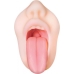 Real Mouth Stroker with Tongue Deep Throat Feel Beige
