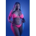 Glow Come Alive 3pc Seamless Set Neon Green & Pink Q/s One Size Queen