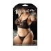 Vixen Call Me Yours Bralette & Thong Black Q/s One Size Queen