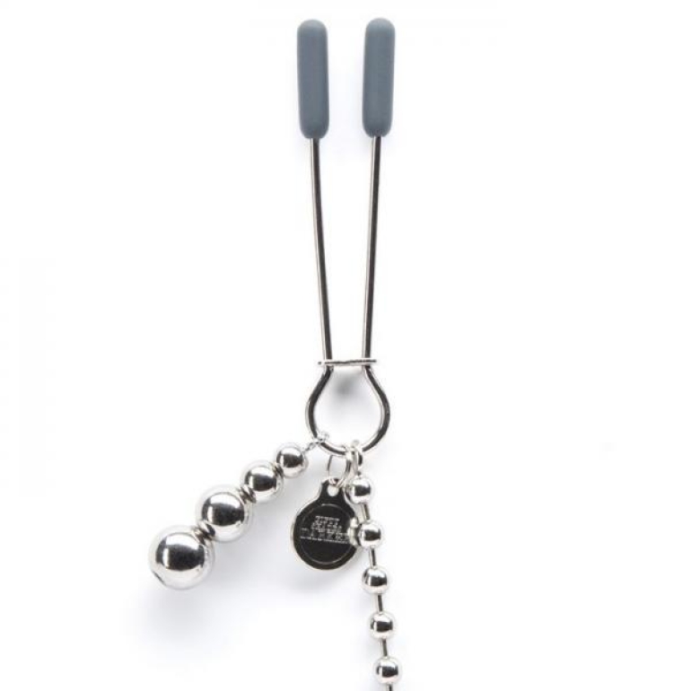 Fifty Shades Darker At My Mercy Beaded Chain Nipple Clamps Silver