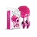 Nixie Metal Butt Plug Set Pom Pom & Jewel Pink Metallic