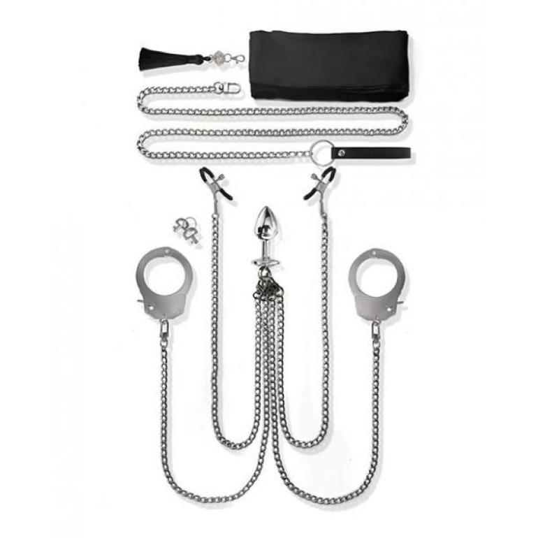 Nixie Interchangeable 8pc Bondage Kit Silver