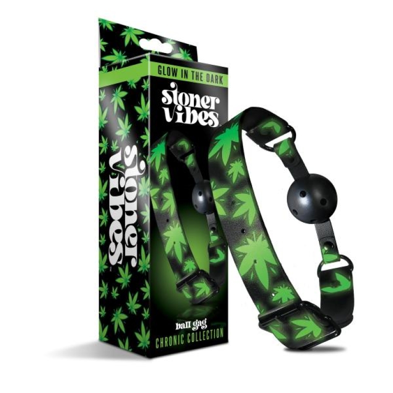 Stoner Vibe Chronic Collection Glow In The Dark Ball Gag Breathable Green