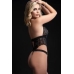 1pc Open Front Halter Teddy Black O/s One Size Fits Most
