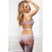 2pc Sumptuous Cutout & Strappy Garter Teddy Tropical Lanender O/s One Size Fits Most